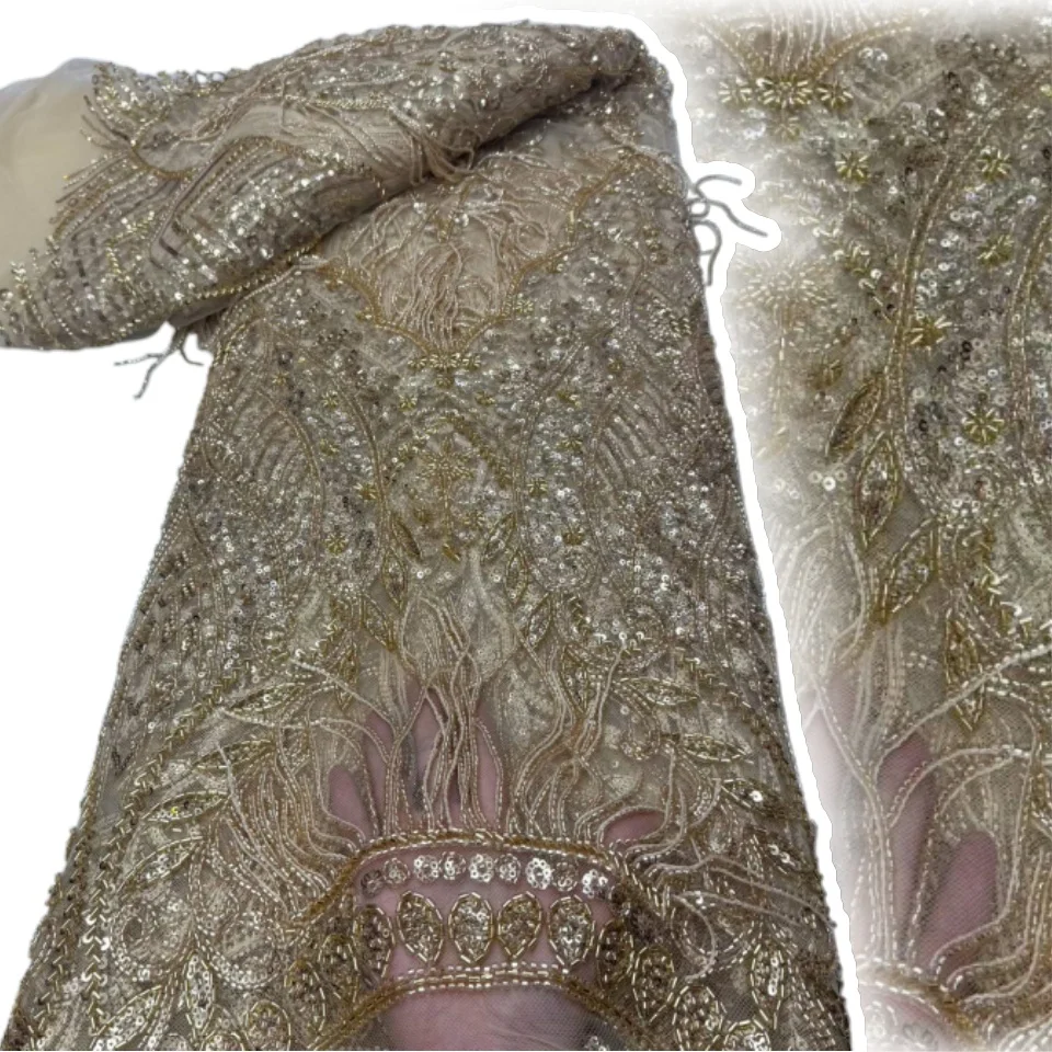 Luxury Nigerian Groom Embroidery Beaded Lace Fabric 2026 High Quality African Sequins Lace For Women Evening Dress Sewing 2609
Luxury Nigerian Groom Embroidery Beaded Lace Fabric 2026 High Quality African Sequins Lace For Women Evening Dress Sewing 2609