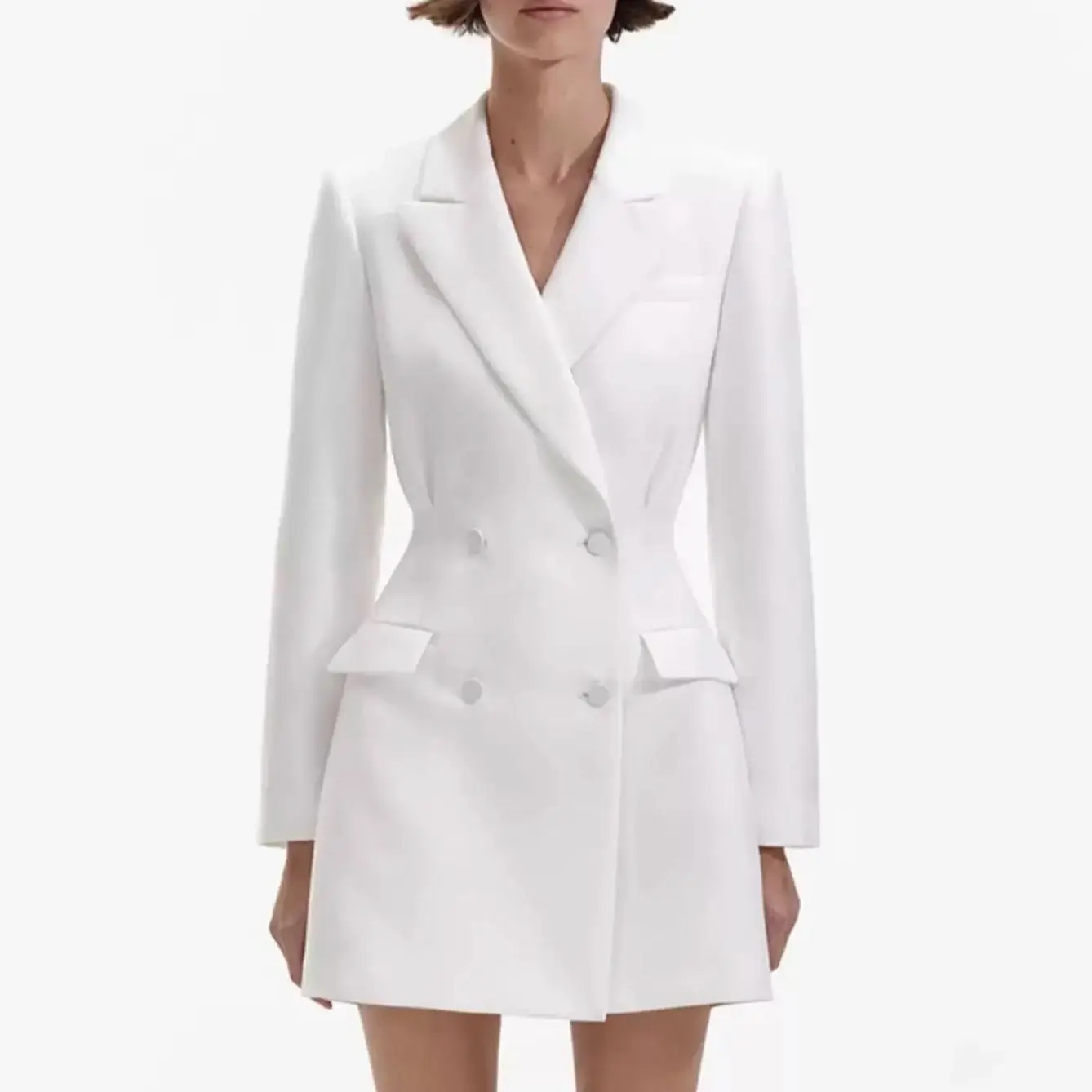 Женское белое мини-платье-костюм с воротником, длинными рукавами, модное короткое платье
Женское белое мини-платье-костюм с воротником, длинными рукавами, модное короткое платье