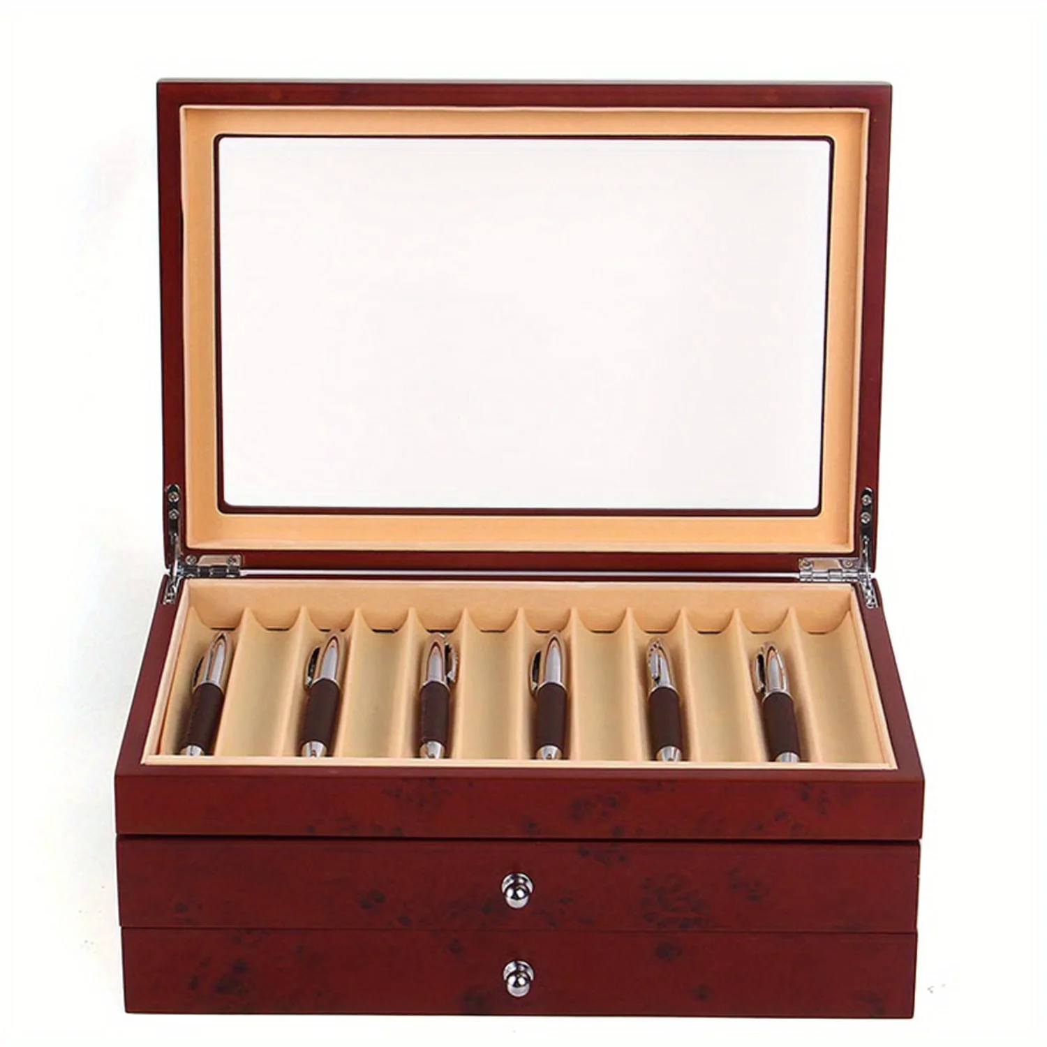 3-Layer Wooden Fountain Pen Display Case - Stylish Organizer for Office, Hotel - Non-Waterproof and Spacious - Ideal for Pen Col
3-Layer Wooden Fountain Pen Display Case - Stylish Organizer for Office, Hotel - Non-Waterproof and Spacious - Ideal for Pen Col