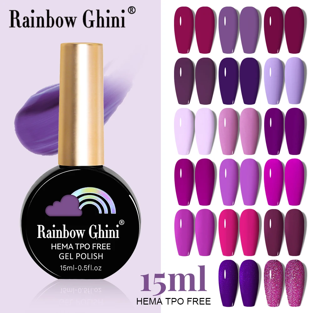 RG 15ml 17 Colors Purple Series Nail Gel Polish Semi-permanent Rich Violet Nail Polish Purple Glitter Gel Varnish For Manicure
RG 15ml 17 Colors Purple Series Nail Gel Polish Semi-permanent Rich Violet Nail Polish Purple Glitter Gel Varnish For Manicure