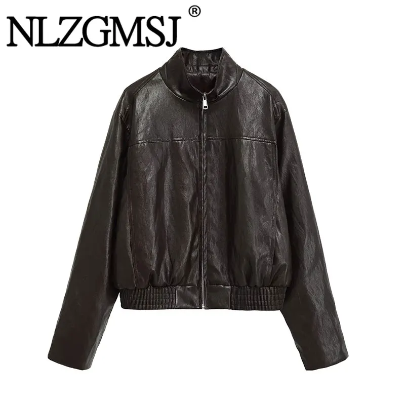 NLZGMSJ 2026 Spring Faux Leather Women Motorcycle Jacket Long Sleeve Zipper Short Coat Female Crop Top Y2K
NLZGMSJ 2026 Spring Faux Leather Women Motorcycle Jacket Long Sleeve Zipper Short Coat Female Crop Top Y2K