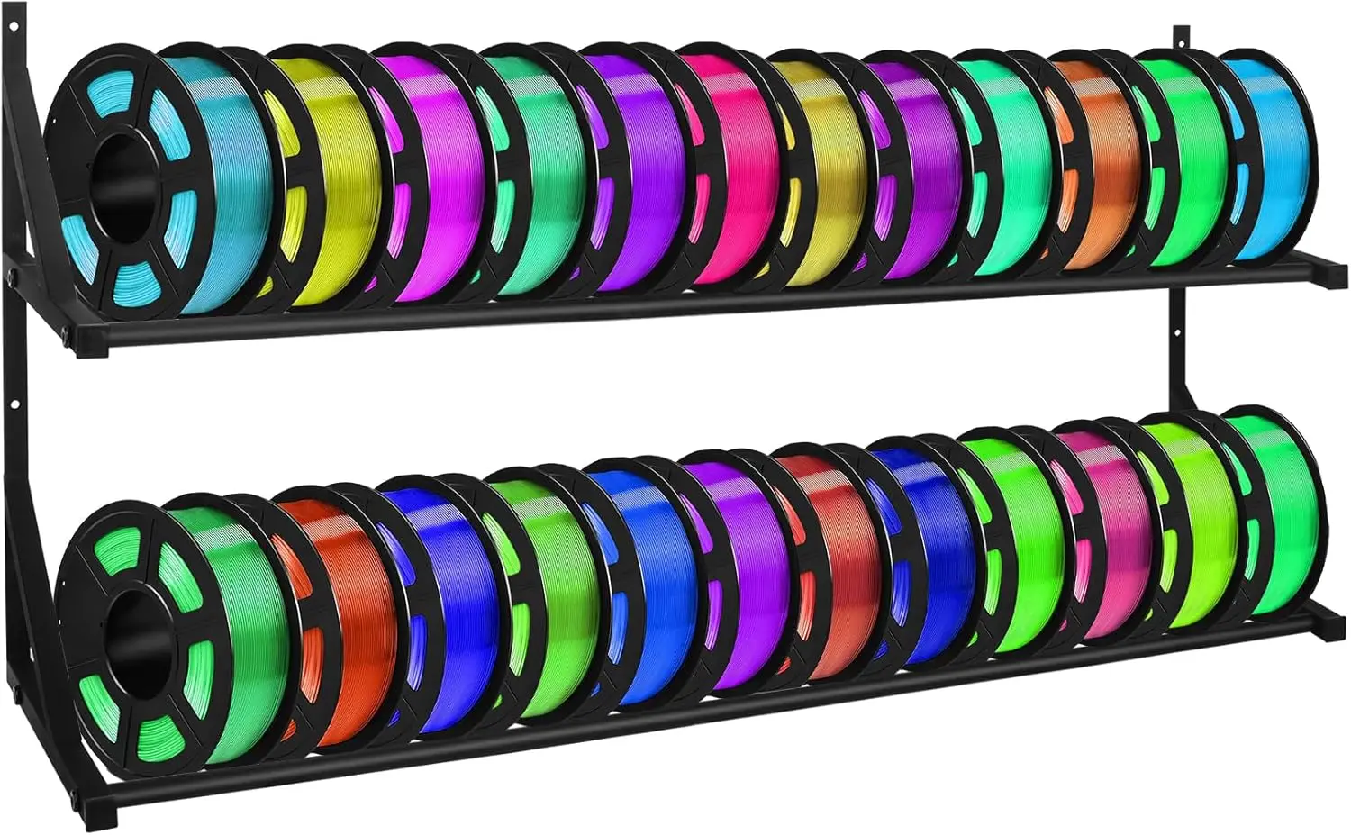 Heavy-Duty Wall-Mounted Filament Rack: Holds 24 Spools for ABS/PLA/TPU/Nylon, Space-Saving Storage Solution
Heavy-Duty Wall-Mounted Filament Rack: Holds 24 Spools for ABS/PLA/TPU/Nylon, Space-Saving Storage Solution