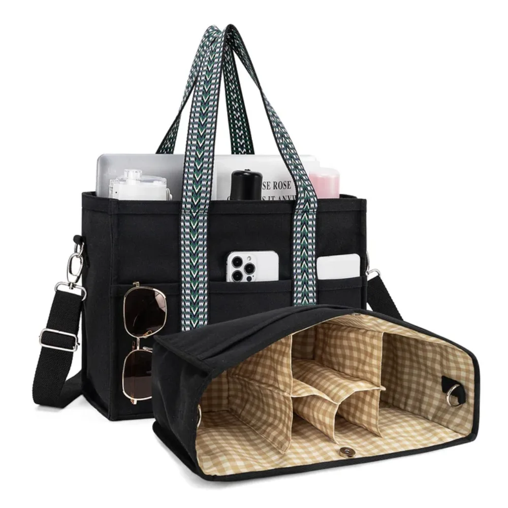 Kabaqoo Ladies Canvas Handbag Multi Pocket Large Capacity Tote Bag Adjustable Shoulder Strap Casual Shoulder Shopping Bag
Kabaqoo Ladies Canvas Handbag Multi Pocket Large Capacity Tote Bag Adjustable Shoulder Strap Casual Shoulder Shopping Bag