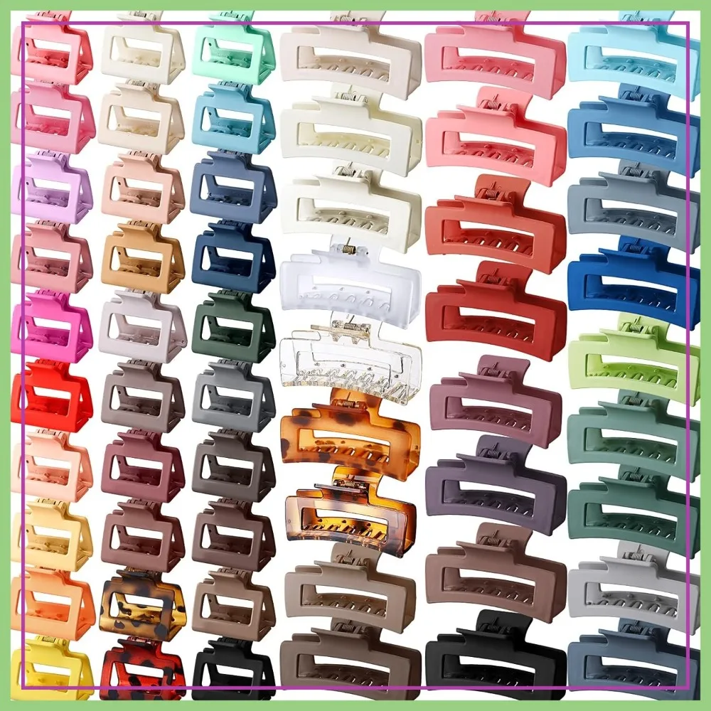 56 Pcs Hair Claw Clips Bulk Rectangle Nonslip Accessories for Thick & Thin Hair, 2 Inch & 3.35 Inch, Gift Multicolor
56 Pcs Hair Claw Clips Bulk Rectangle Nonslip Accessories for Thick & Thin Hair, 2 Inch & 3.35 Inch, Gift Multicolor