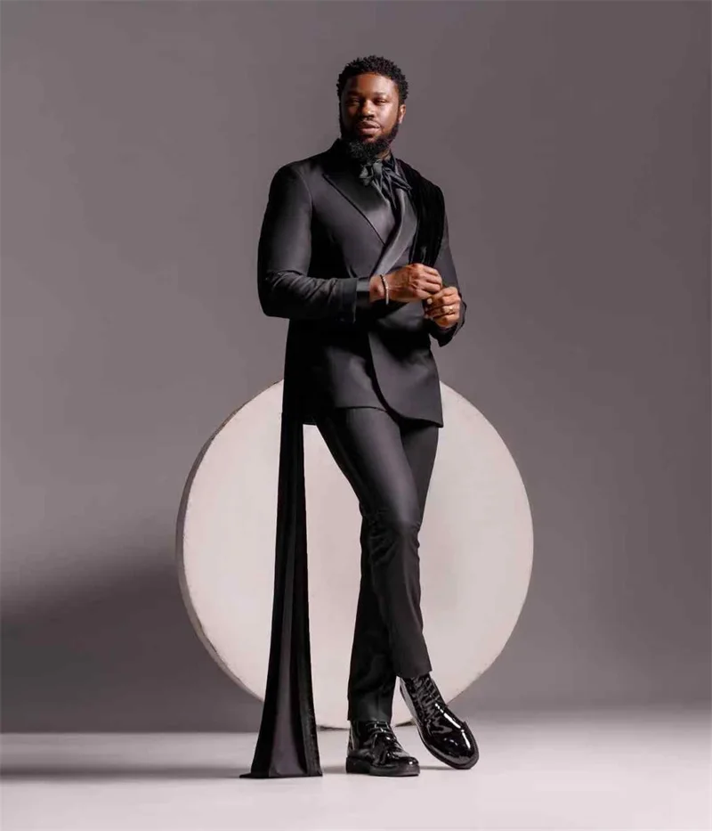 Black Men Suits Set 2 Pieces Blazer+Pants Trousers Silver Appliqued Wedding Tuxedos Jacket Formal Office Business Male Coat
Black Men Suits Set 2 Pieces Blazer+Pants Trousers Silver Appliqued Wedding Tuxedos Jacket Formal Office Business Male Coat
