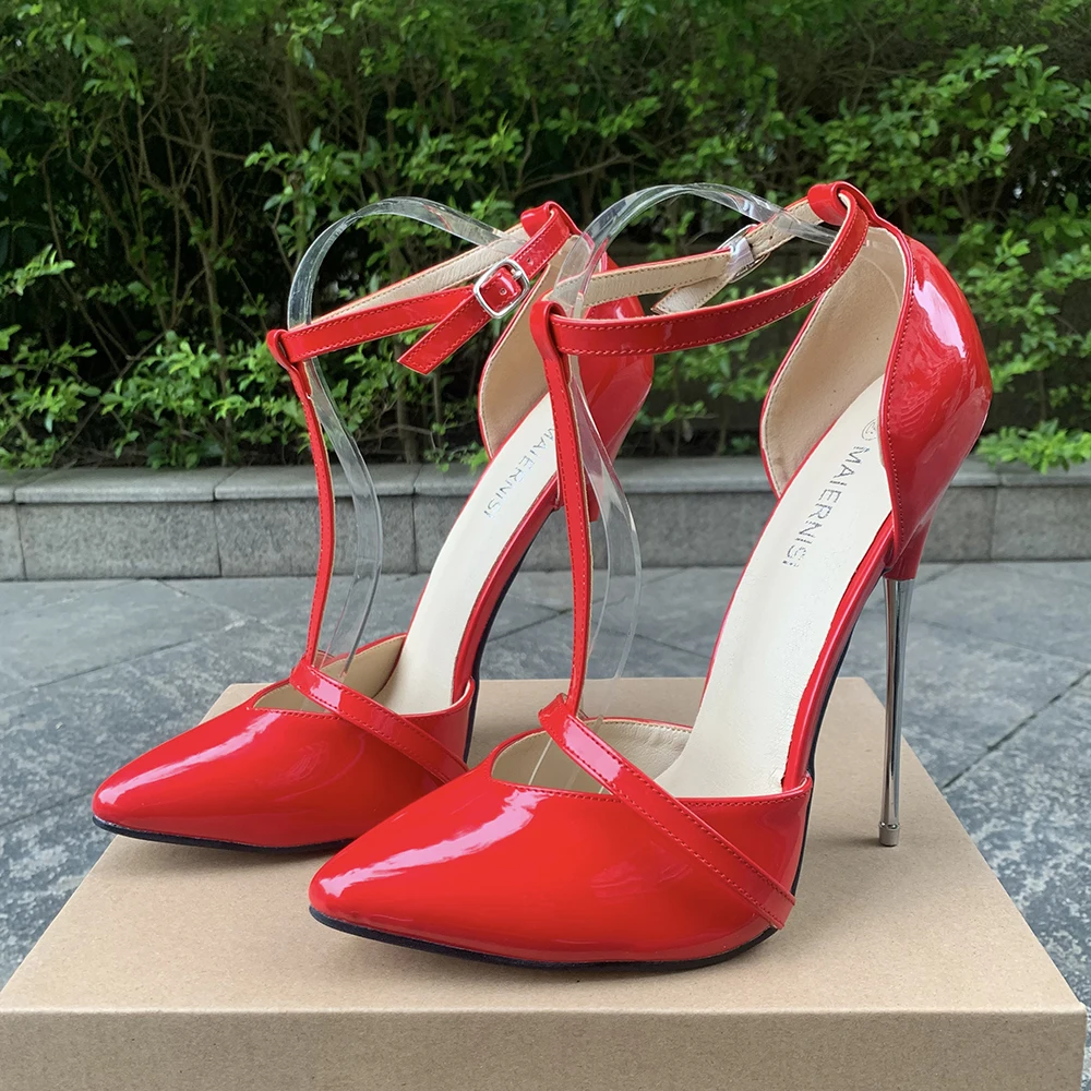 Newly Hot 16cm Metal High Heels Stilettos Woman Sexy Red Fetish T-type Ankle Strap White Homosexual Pumps Gay Drag Queen Shoes
Newly Hot 16cm Metal High Heels Stilettos Woman Sexy Red Fetish T-type Ankle Strap White Homosexual Pumps Gay Drag Queen Shoes