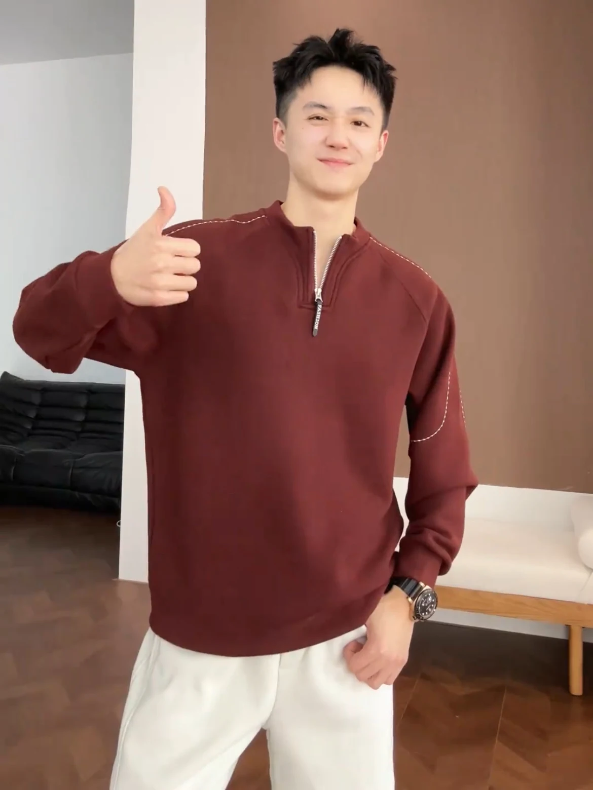 Men's Winter Thiened Fce Zipper round Ne Sweatirt Casual Versatile Warm Cotton Polyester Blend Long Sve T-irt
Men's Winter Thiened Fce Zipper round Ne Sweatirt Casual Versatile Warm Cotton Polyester Blend Long Sve T-irt