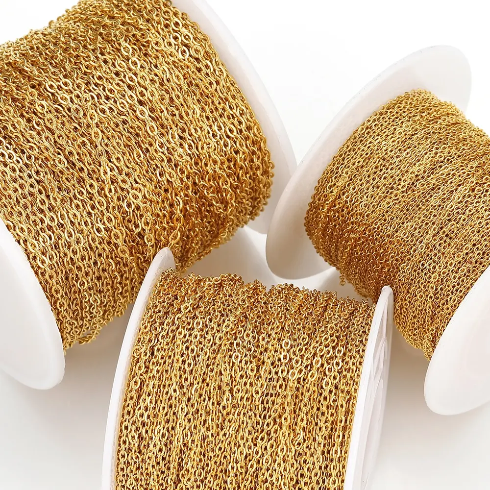 10-метровая цепочка из нержавеющей стали 1 1,5 2 мм золотого и стального цвета для изготовления ювелирных изделий своими руками, ожерелье, браслет, объемные принадлежности для цепочек
10-метровая цепочка из нержавеющей стали 1 1,5 2 мм золотого и стального цвета для изготовления ювелирных изделий своими руками, ожерелье, браслет, объемные принадлежности для цепочек