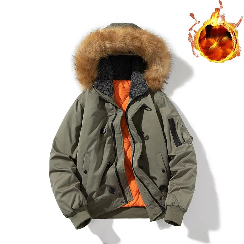 Winter Military Cotton Padded Jacket Men's Hooded Fur Collar Bomber Retro Cargo Windproof Warm Parkas Coat Male
Winter Military Cotton Padded Jacket Men's Hooded Fur Collar Bomber Retro Cargo Windproof Warm Parkas Coat Male