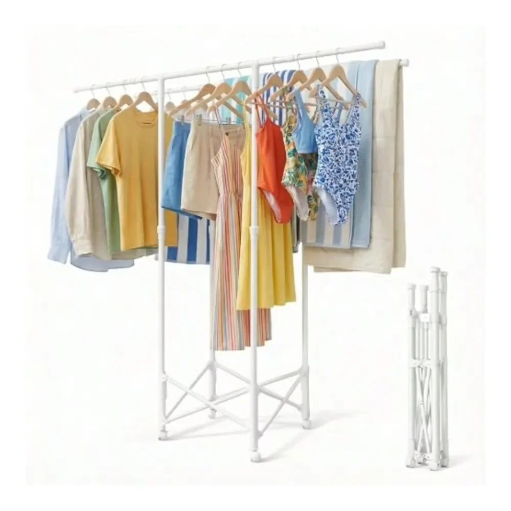 Drying Rack Double Rod Extendable 33.1 56.7 Inches No Assembly And Foldable Clothing Rack For Hanging Clothes With Wheels For I
Drying Rack Double Rod Extendable 33.1 56.7 Inches No Assembly And Foldable Clothing Rack For Hanging Clothes With Wheels For I