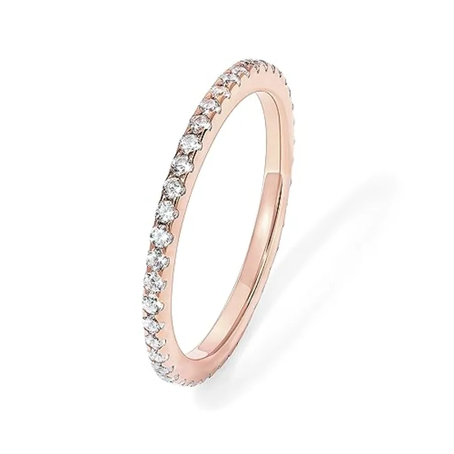 Gold Plated Solid 925 Sterling Silver CZ Simulated Diamond Stackable Ring Eternity Bands for Women
Gold Plated Solid 925 Sterling Silver CZ Simulated Diamond Stackable Ring Eternity Bands for Women