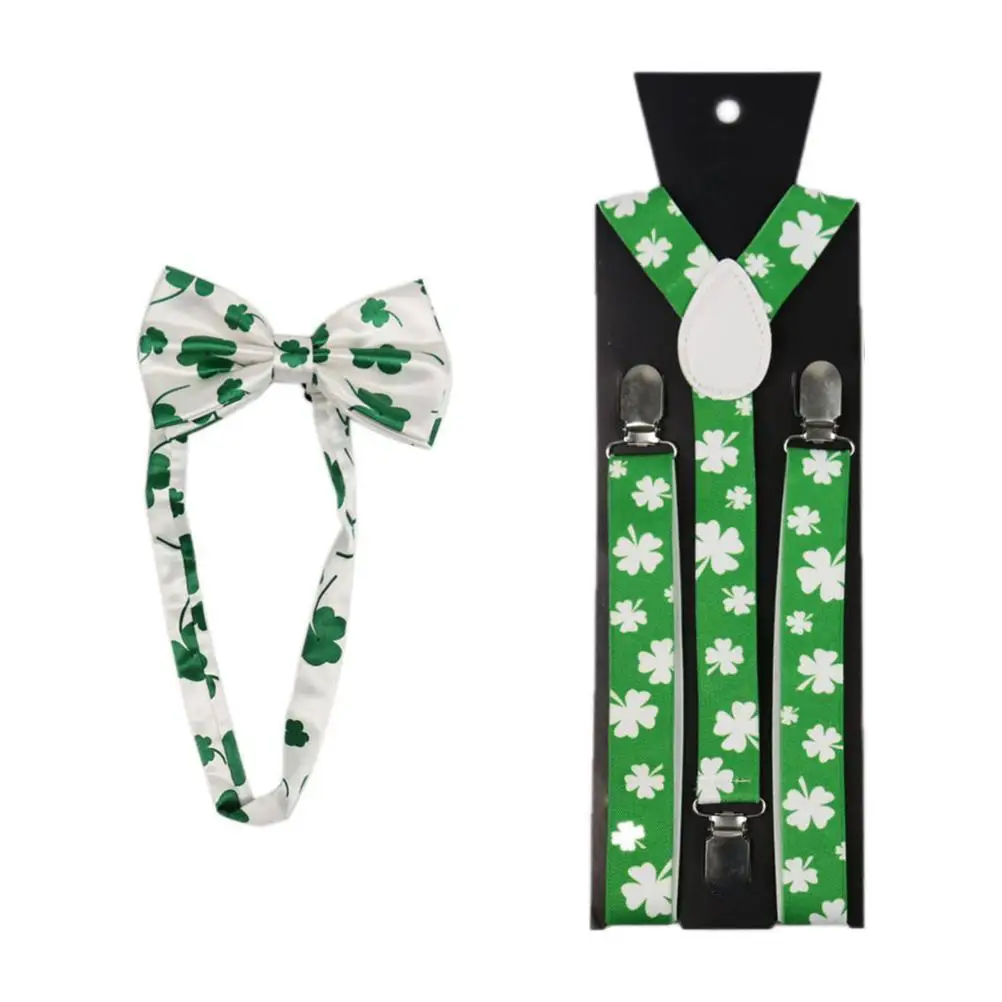 2Pcs Suspenders Bow Tie Set Party Accessories Elastic Dress up Shamrock Straps Irish Festival St Patrick Day
2Pcs Suspenders Bow Tie Set Party Accessories Elastic Dress up Shamrock Straps Irish Festival St Patrick Day