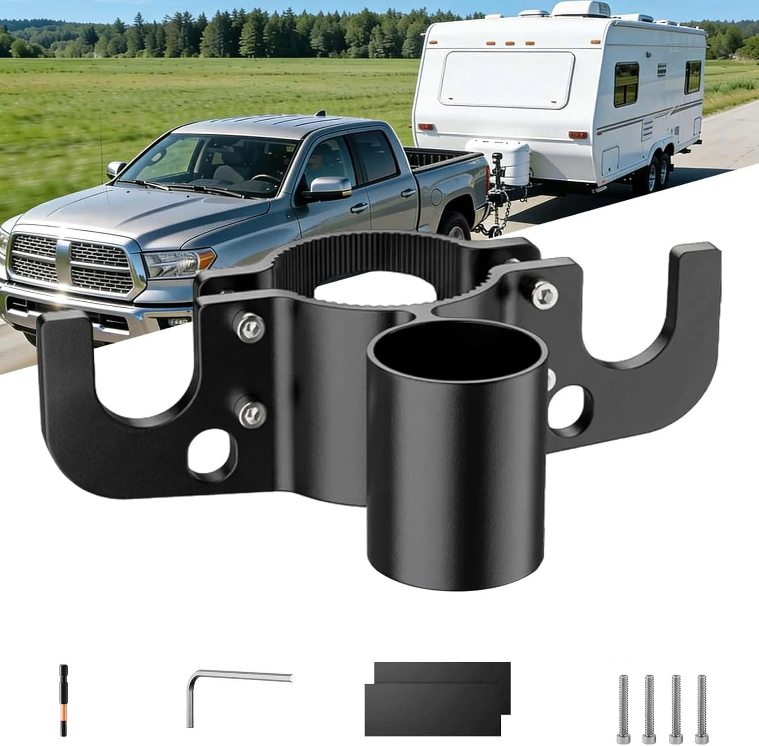 Universal RV Trailer Jack Side Mount Bracket for 2" & 2.25" A-Frame Jack Outer Tube Flag Pole Holder Power Plug Socket Stand
Universal RV Trailer Jack Side Mount Bracket for 2" & 2.25" A-Frame Jack Outer Tube Flag Pole Holder Power Plug Socket Stand