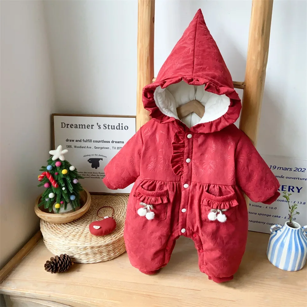 Extra Thick Baby Romper Solid Hooded Long Sleeve Warm Fleece Cotton Bodysuit Infant Girls Winter Cute Outwear Thermal Jumpsuits
Extra Thick Baby Romper Solid Hooded Long Sleeve Warm Fleece Cotton Bodysuit Infant Girls Winter Cute Outwear Thermal Jumpsuits