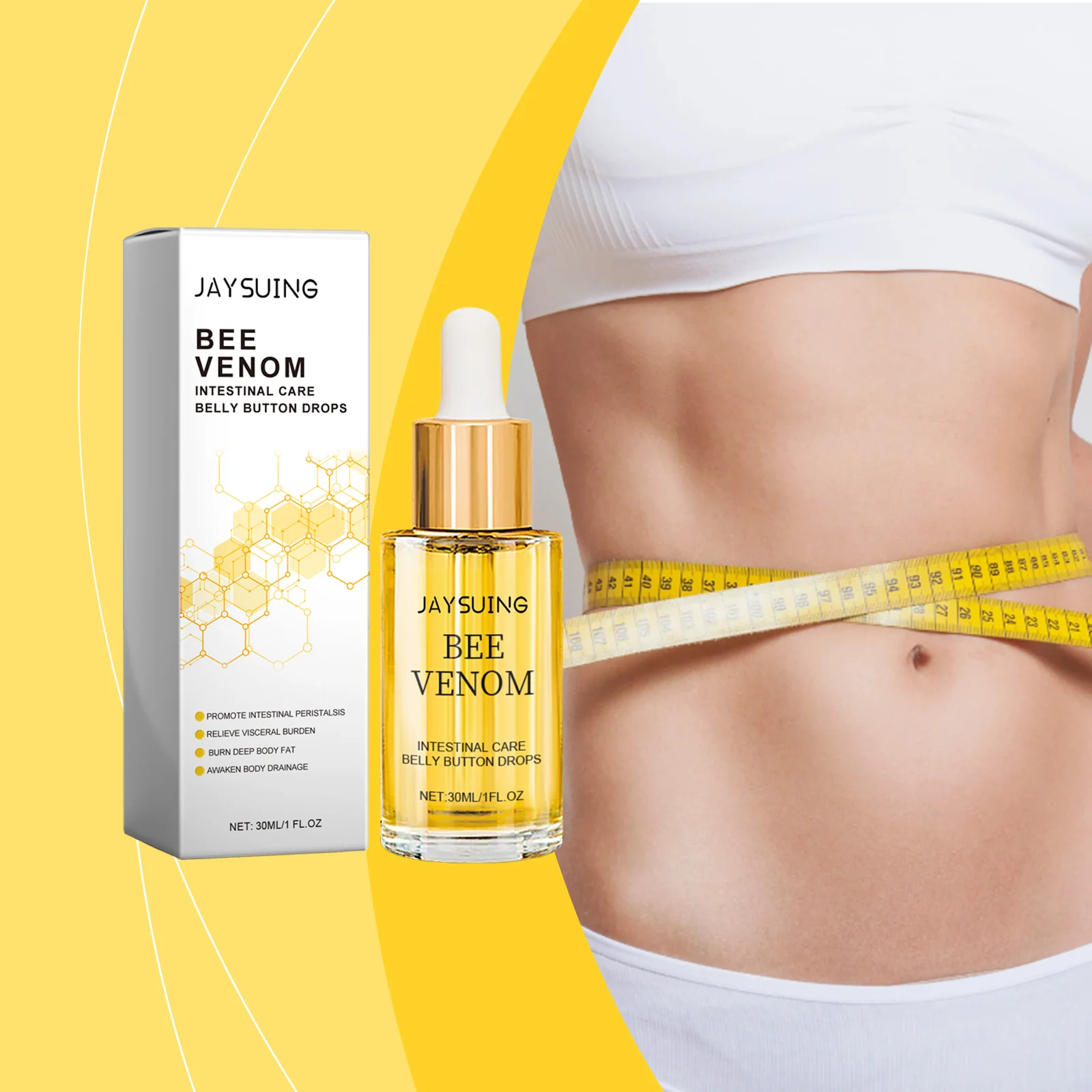 Bee Venom Navel Care Essence Promote Metabolism Accelerate Fat Breakdown Eliminate Edema Detox Moisturizing Body Shaping Serum
Bee Venom Navel Care Essence Promote Metabolism Accelerate Fat Breakdown Eliminate Edema Detox Moisturizing Body Shaping Serum