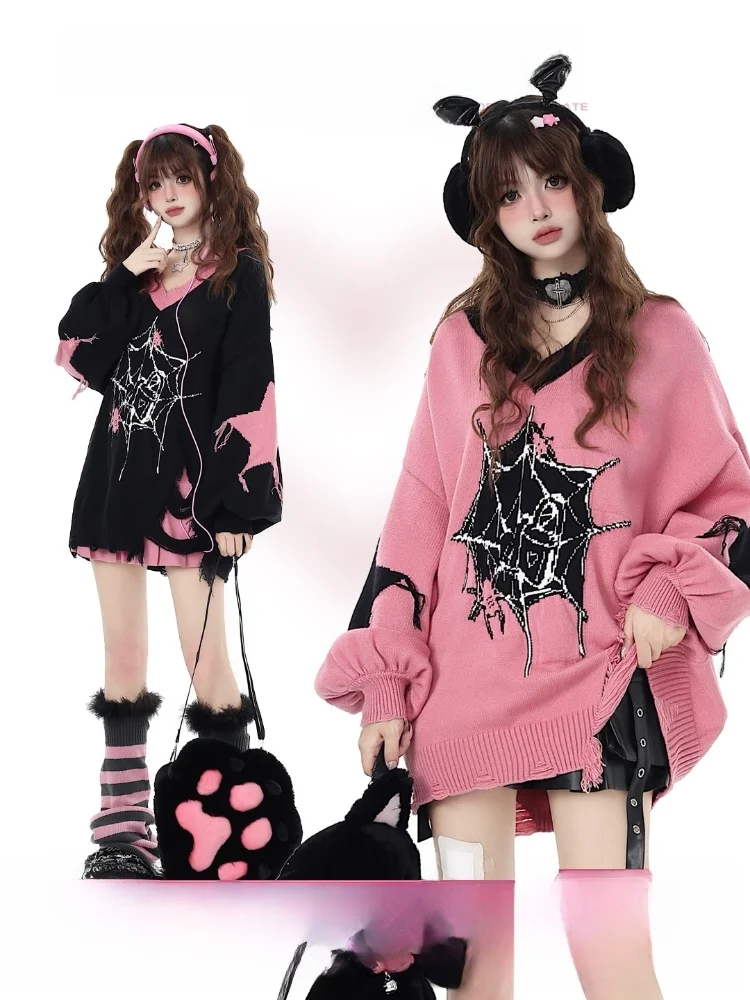 Crazygirl Original Pure Love Dark Cool Star Loose Knitted V-Neck Sweater Street Style Women's Mid-Length Winter Fashion
Crazygirl Original Pure Love Dark Cool Star Loose Knitted V-Neck Sweater Street Style Women's Mid-Length Winter Fashion