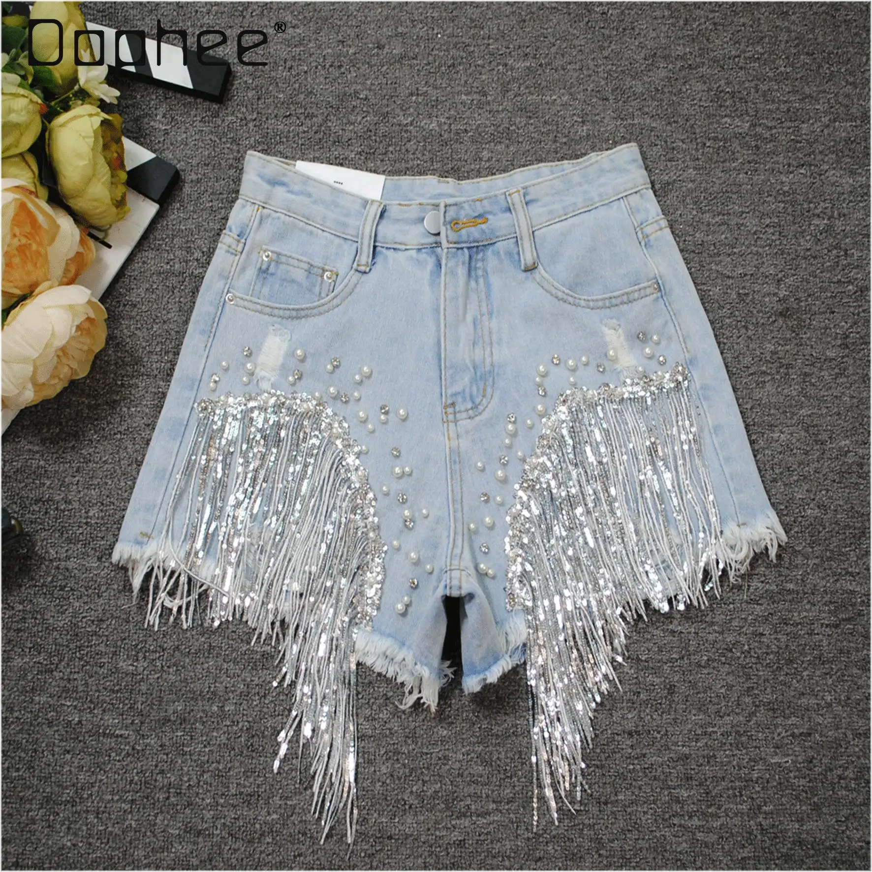 Sexy Spice Girls Casual Denim Shorts Women Summer New Personality High Waist Slim Heavy Industry Diamond Tassel Wide Leg Pants
Sexy Spice Girls Casual Denim Shorts Women Summer New Personality High Waist Slim Heavy Industry Diamond Tassel Wide Leg Pants