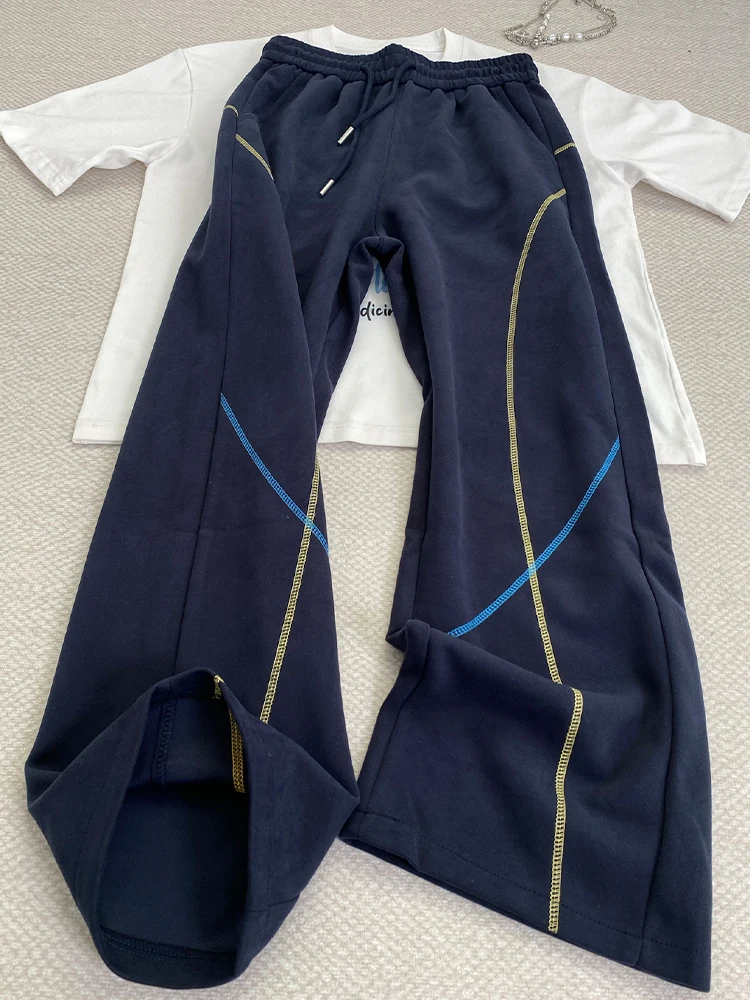 American Sle Knife Sweatpants Men's High Street Casual Sports Trousers Autumn Season Loose Fit Straight Leg Pants
American Sle Knife Sweatpants Men's High Street Casual Sports Trousers Autumn Season Loose Fit Straight Leg Pants