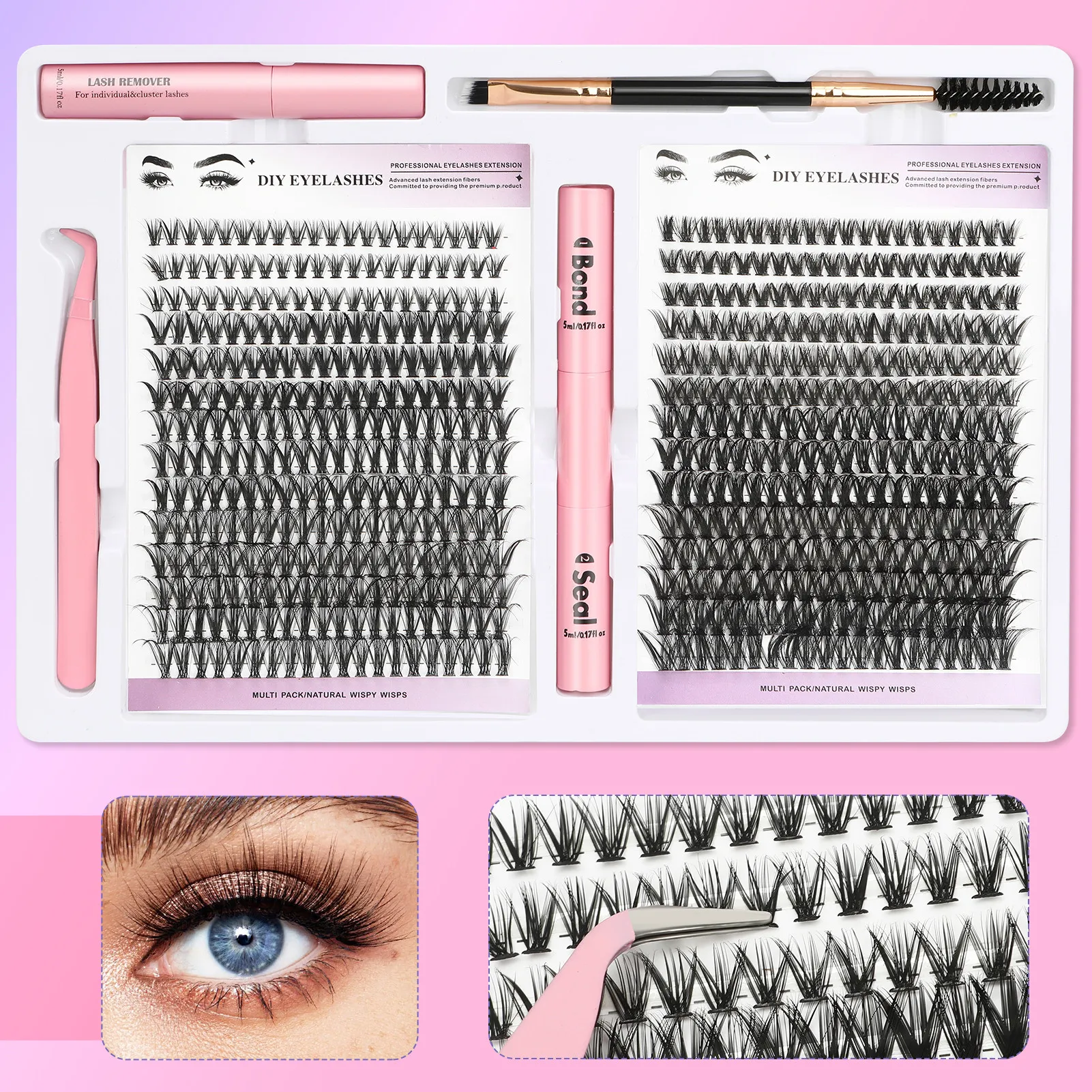 9-18mm Thick Eyelash Extension Kit Single Cluster Segmented False Eyelash Time-Saving Choice For Beginners
9-18mm Thick Eyelash Extension Kit Single Cluster Segmented False Eyelash Time-Saving Choice For Beginners