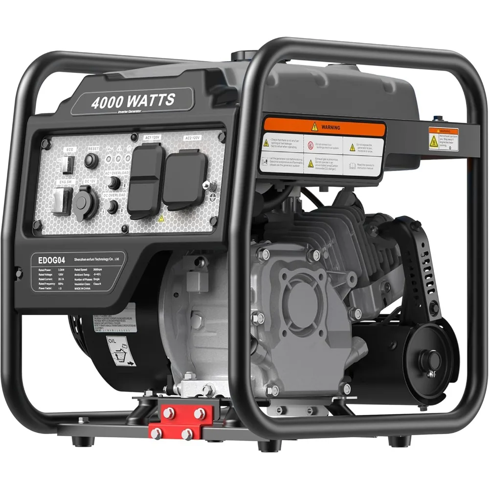 4000W Portable Inverter Generator, Gas Powered Open Frame Generator with Long Runtime, ECO Mode, Low Oil Shutoff & Quiet Technol
4000W Portable Inverter Generator, Gas Powered Open Frame Generator with Long Runtime, ECO Mode, Low Oil Shutoff & Quiet Technol