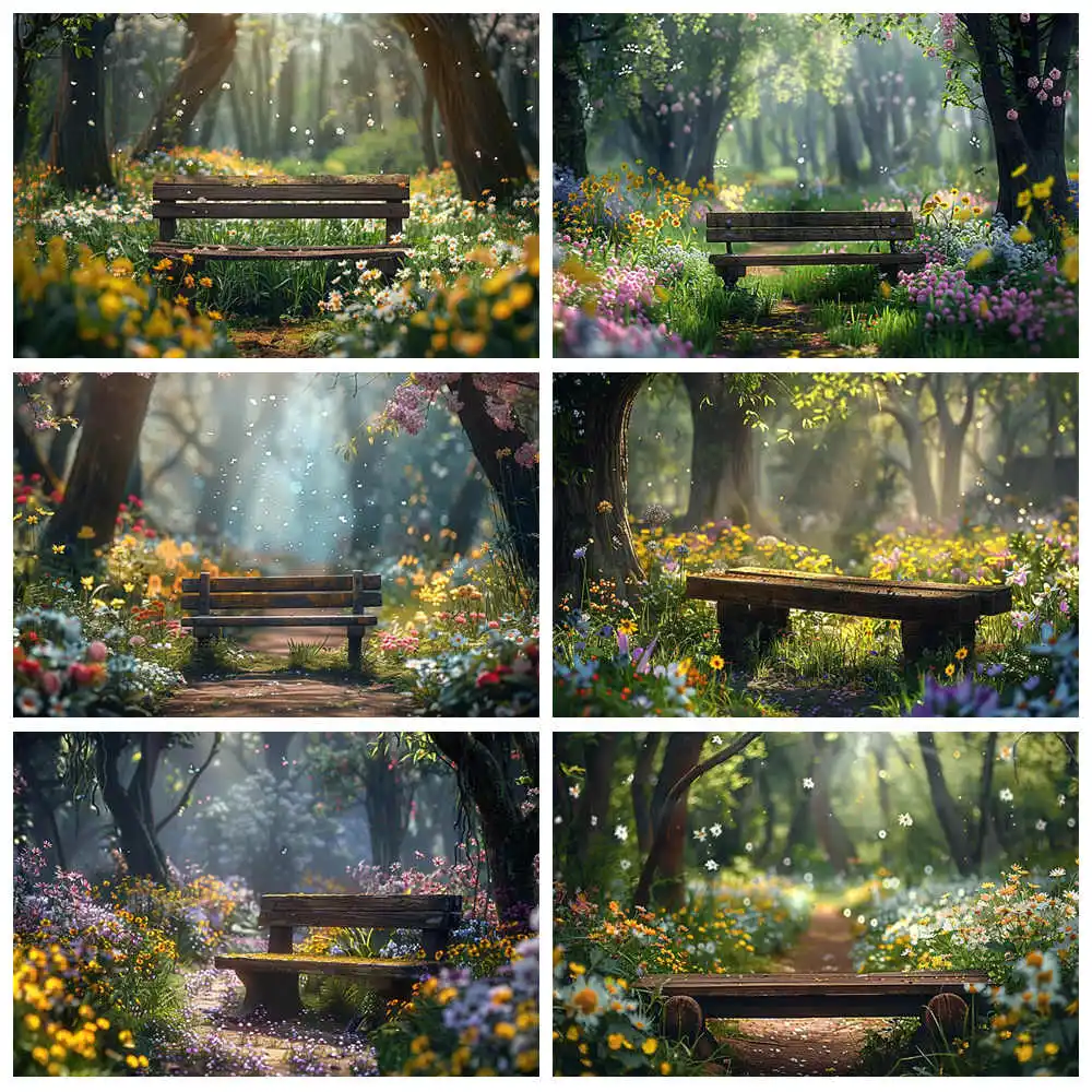 Spring Forest Bench Photogaphy Backdrop Kids Birthday Party Summer Outdoor Woodland Nature Flower Grass Decor Background Banner
Spring Forest Bench Photogaphy Backdrop Kids Birthday Party Summer Outdoor Woodland Nature Flower Grass Decor Background Banner
