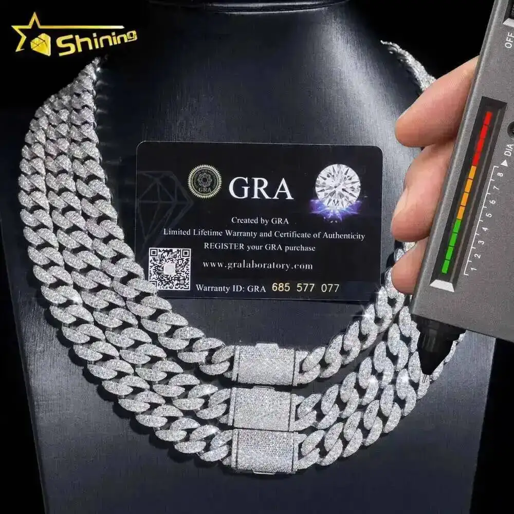 Rts 12mm Width Sterling Silver 925 Vvs Moissanite Cuban Bracelet Hip Hop Iced Out Jewelry Men Necklace Cuban Link Chain
Rts 12mm Width Sterling Silver 925 Vvs Moissanite Cuban Bracelet Hip Hop Iced Out Jewelry Men Necklace Cuban Link Chain