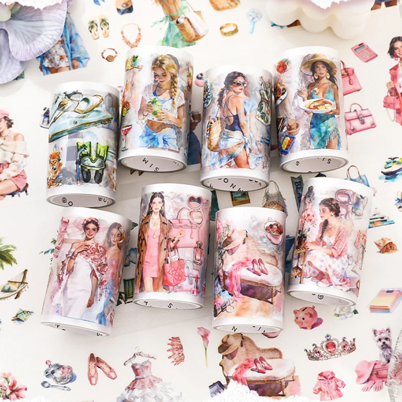 Mr.Paper 4 Rolls/Box PET Tape Set, 65mm X 2m Pre-Cut Design Decorative Washi Tape for Journal Scrapbooking, DIY Craft Supplies
Mr.Paper 4 Rolls/Box PET Tape Set, 65mm X 2m Pre-Cut Design Decorative Washi Tape for Journal Scrapbooking, DIY Craft Supplies