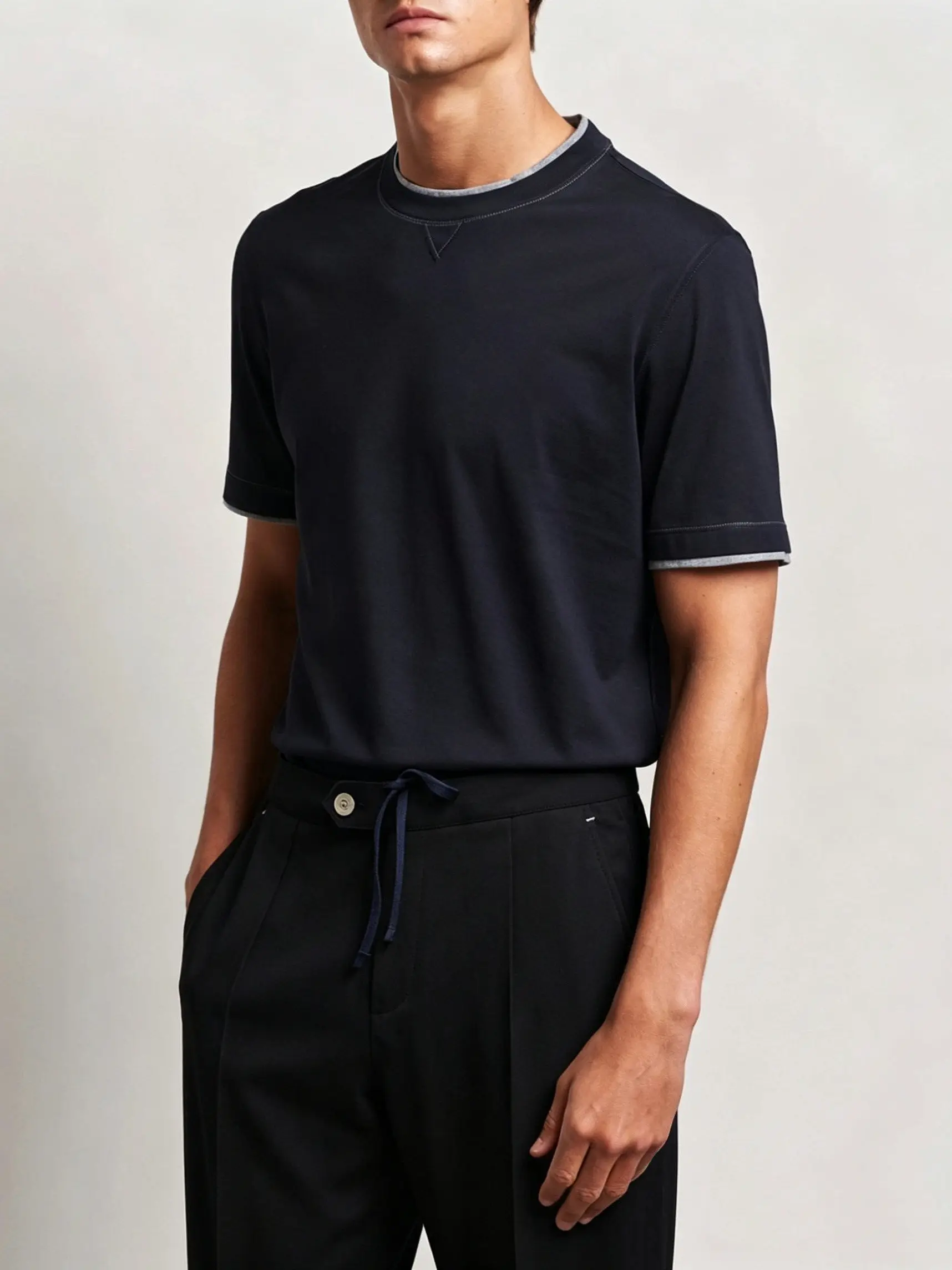 Italian Style Men's Double Layer Cotton Linen Short Sleeve T-Shirt Smooth Cool Feeling Breathable Comfortable Casual round Neck
Italian Style Men's Double Layer Cotton Linen Short Sleeve T-Shirt Smooth Cool Feeling Breathable Comfortable Casual round Neck