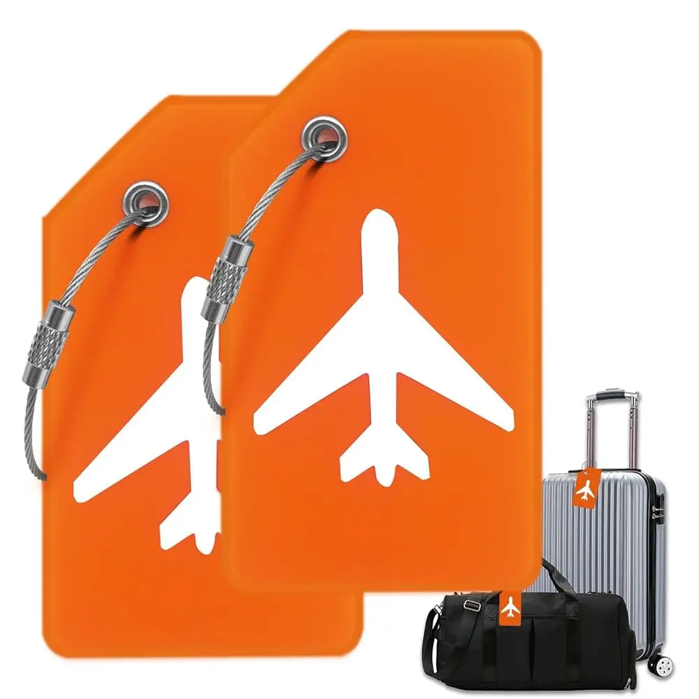 Luggage Tag Set, 2 Pack Flexible & Bright Silicone Suitcases Tags for Travel Luggage Identifier with Name ID Cards & Stainles
Luggage Tag Set, 2 Pack Flexible & Bright Silicone Suitcases Tags for Travel Luggage Identifier with Name ID Cards & Stainles