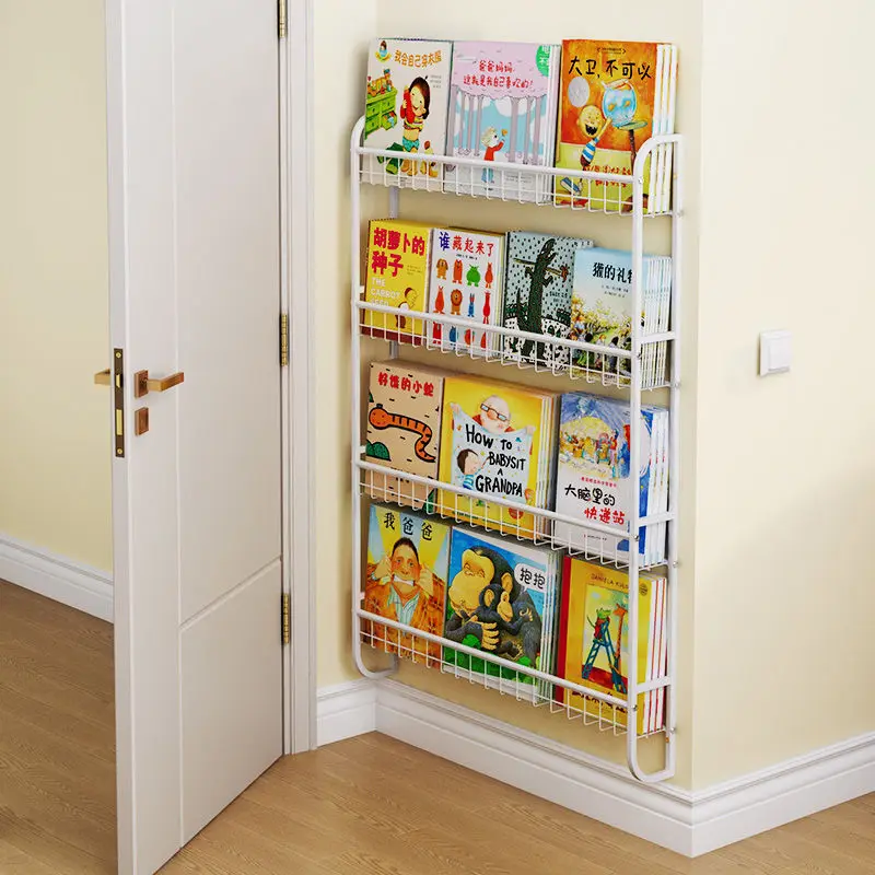 Kids’ Wall-Mounted Bookshelf - Wrought Iron Over-the-Door Book Magazine Display Rack for Baby Picture Books Reading and Storage
Kids’ Wall-Mounted Bookshelf - Wrought Iron Over-the-Door Book Magazine Display Rack for Baby Picture Books Reading and Storage