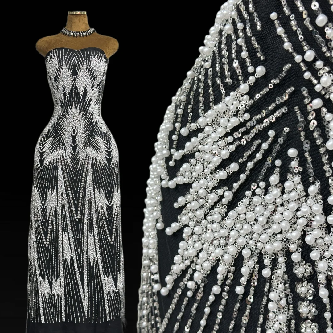 High Quality Nigerian Lace Fabric with African Sequins Beaded Mesh for Wedding Party Dresses Latest 2026 Design 5 Yards
High Quality Nigerian Lace Fabric with African Sequins Beaded Mesh for Wedding Party Dresses Latest 2026 Design 5 Yards