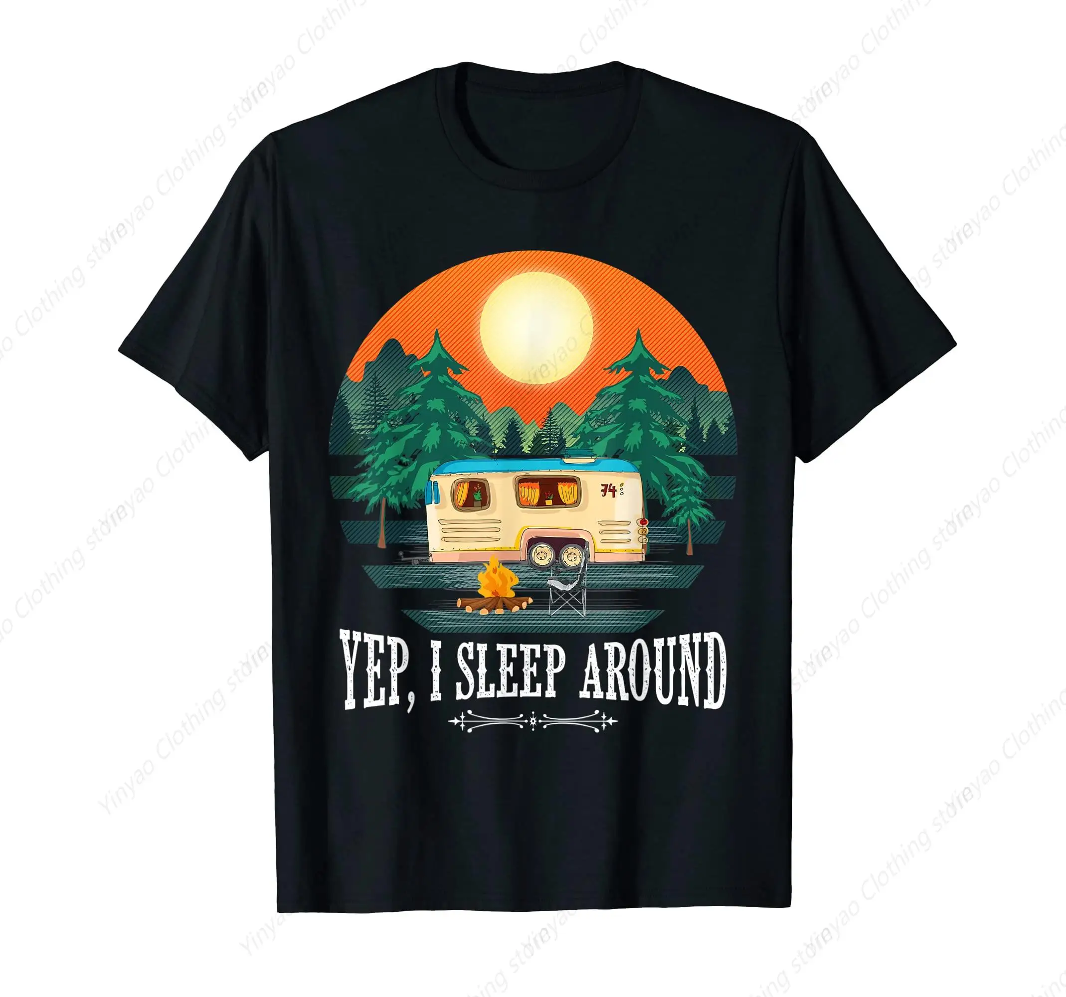 I Sleep Around Fun Satirical Camping Pattern Camper Fun T-shirt Cool Fashion Cotton Shirt
I Sleep Around Fun Satirical Camping Pattern Camper Fun T-shirt Cool Fashion Cotton Shirt