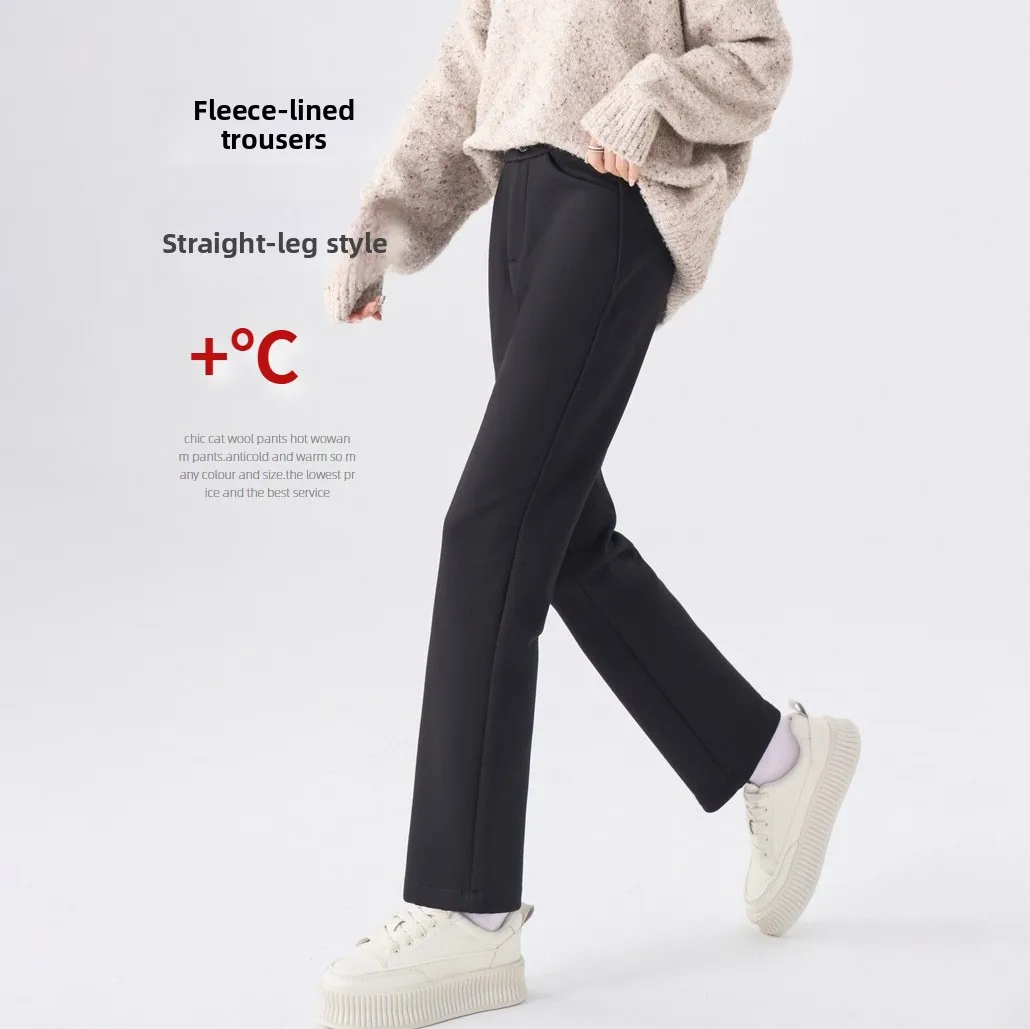 Women's Fce Lined Wide Leg Pants High Waist Straight Cut Cotton Blend Elastic Casual Suit Pants Winter Thiened Seven/Fiv...
Women's Fce Lined Wide Leg Pants High Waist Straight Cut Cotton Blend Elastic Casual Suit Pants Winter Thiened Seven/Fiv...