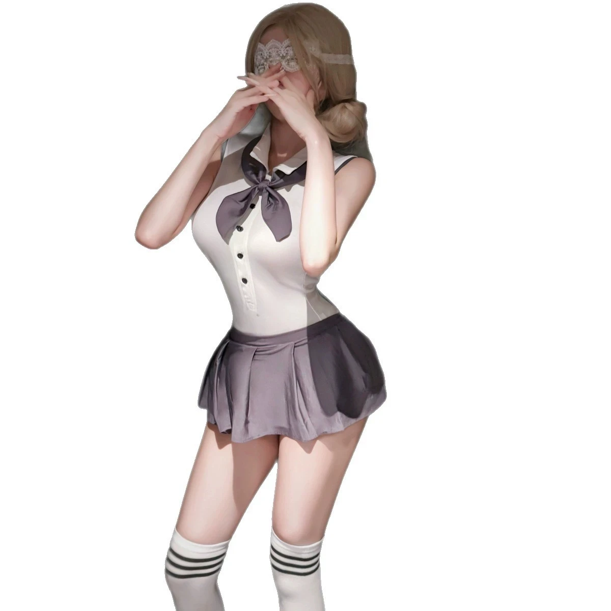 Sexy Backless Schoolgirl Cosplay Anime Lingerie Student Uniform Temptation Patchwork Concealed Button Jumpsuit Pleated Skirt Set
Sexy Backless Schoolgirl Cosplay Anime Lingerie Student Uniform Temptation Patchwork Concealed Button Jumpsuit Pleated Skirt Set