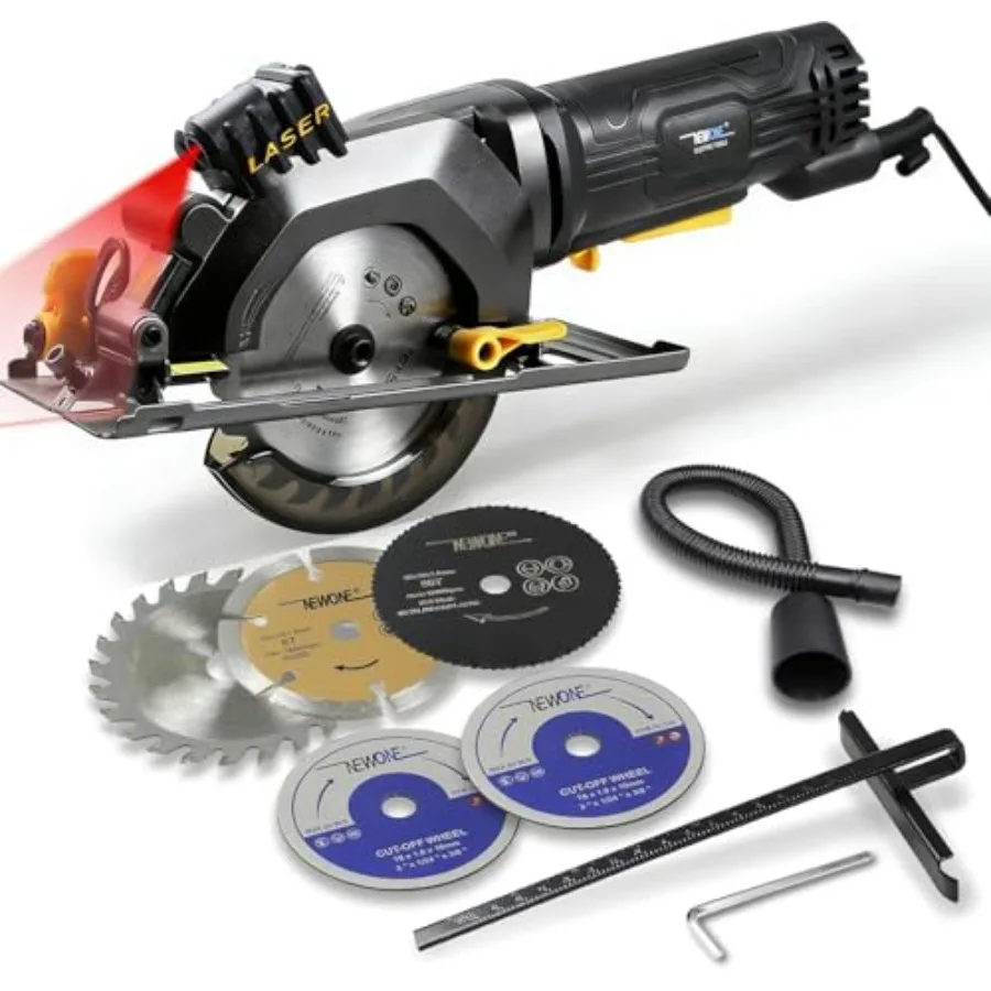 Mini Circular Saw for woodworking soft metal tile and plastic cutting; steel body black and gray; 4.5Amp motor 3500RPM laser gu
Mini Circular Saw for woodworking soft metal tile and plastic cutting; steel body black and gray; 4.5Amp motor 3500RPM laser gu
