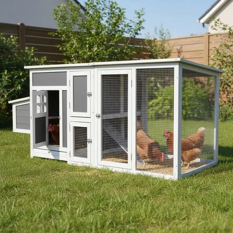 Chicken Coop/chicken House Suitable for 1-2 Chickens, with Nesting Box and Egg Box with 2 Compartments, Fir Wood, Grey and White, 160 X 75 X 80 Cm
Chicken Coop/chicken House Suitable for 1-2 Chickens, with Nesting Box and Egg Box with 2 Compartments, Fir Wood, Grey and White, 160 X 75 X 80 Cm