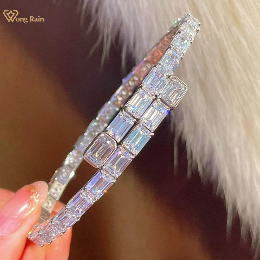 Wong Rain 100% 925 Sterling Silver Sparkling Lab Sapphire Gemstone Bracelets Bangle Fine Jewelry for Women Anniversary Gifts
Wong Rain 100% 925 Sterling Silver Sparkling Lab Sapphire Gemstone Bracelets Bangle Fine Jewelry for Women Anniversary Gifts