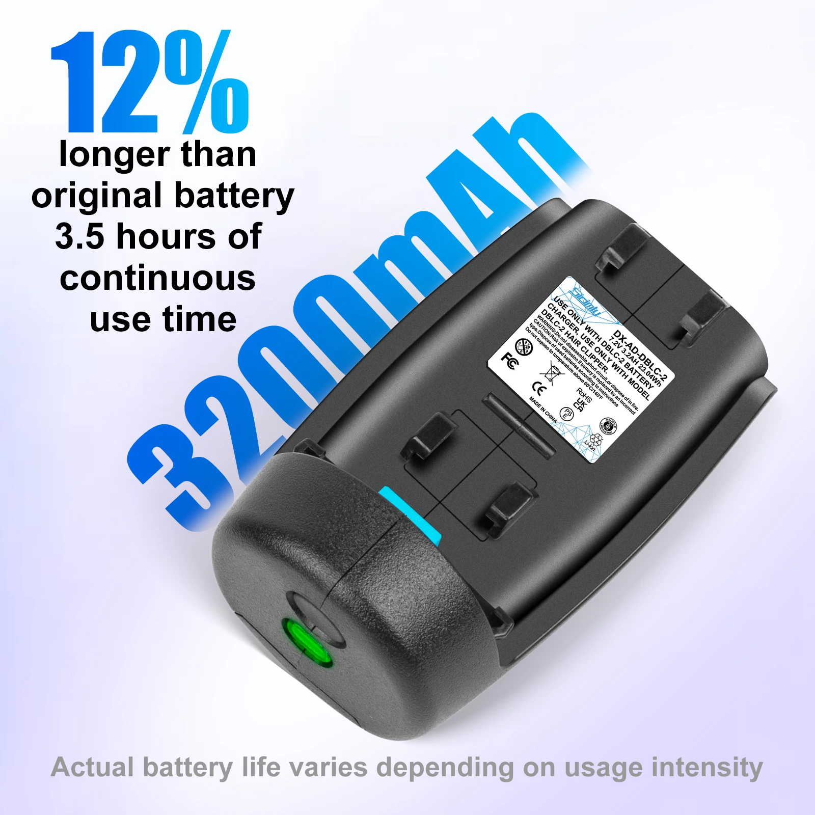 For Andis Clipper Replacement Battery 3200mAh 7.2V | DBLC DBLC-2 for SUPRA ZR II PULSE ZR II Clippers
For Andis Clipper Replacement Battery 3200mAh 7.2V | DBLC DBLC-2 for SUPRA ZR II PULSE ZR II Clippers