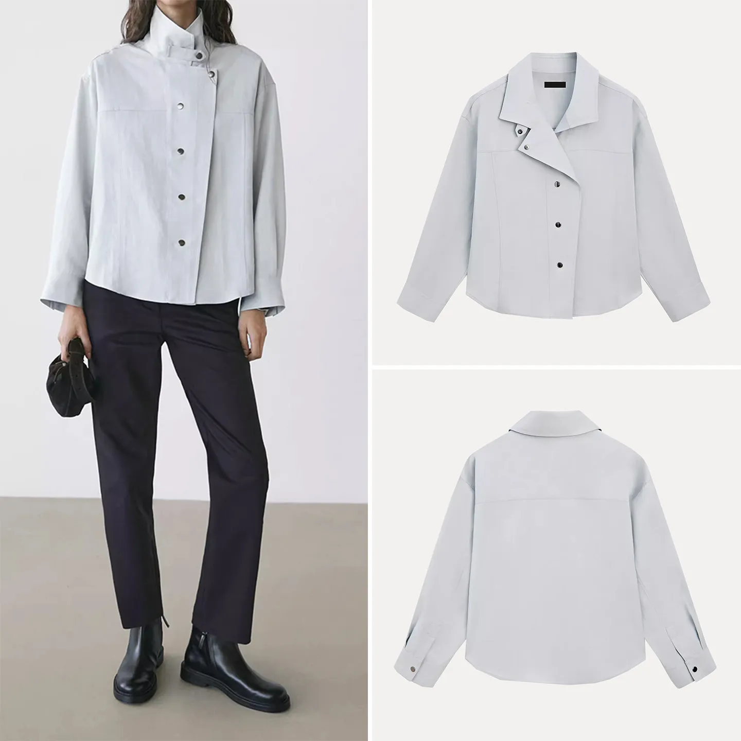 Весенняя женская рубашка с высоким воротником и длинным рукавом, прямого кроя, в европейском стиле, премиум-класса
Весенняя женская рубашка с высоким воротником и длинным рукавом, прямого кроя, в европейском стиле, премиум-класса