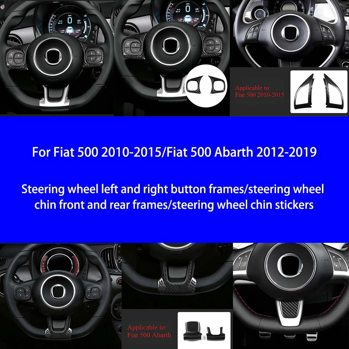 For Fiat 500 Abarth Dry Carbon Fiber Steering Wheel Left and Right Button Frames/chin Front and Rear Frame Interior Parts
For Fiat 500 Abarth Dry Carbon Fiber Steering Wheel Left and Right Button Frames/chin Front and Rear Frame Interior Parts