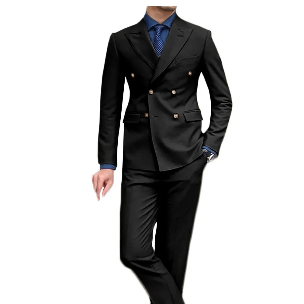 Стильный мужской костюм высокого качества, черный, модный и повседневный, приталенный, мужской, свадебный пиджак для жениха, праздничное платье, куртка, пальто, брюки
Стильный мужской костюм высокого качества, черный, модный и повседневный, приталенный, мужской, свадебный пиджак для жениха, праздничное платье, куртка, пальто, брюки
