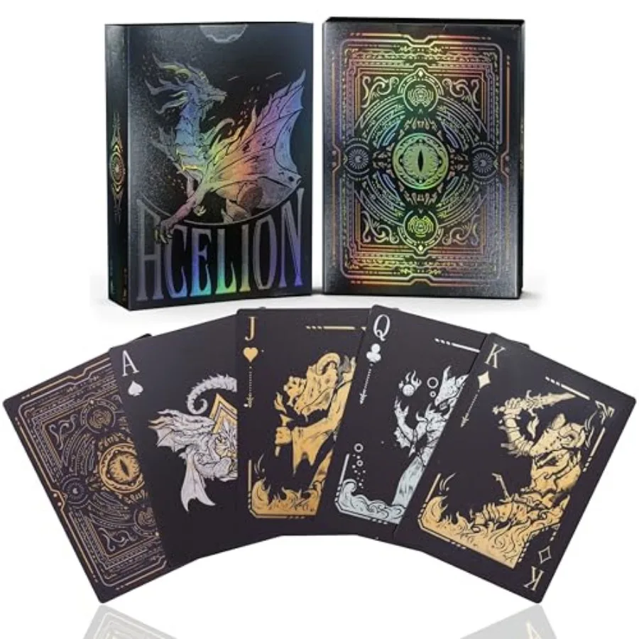 Easy Shuffling Plastic Waterproof Playing Cards, Cool Black Dragon Poker Cards for Game and Party, Deck of Cards Dragon
Easy Shuffling Plastic Waterproof Playing Cards, Cool Black Dragon Poker Cards for Game and Party, Deck of Cards Dragon