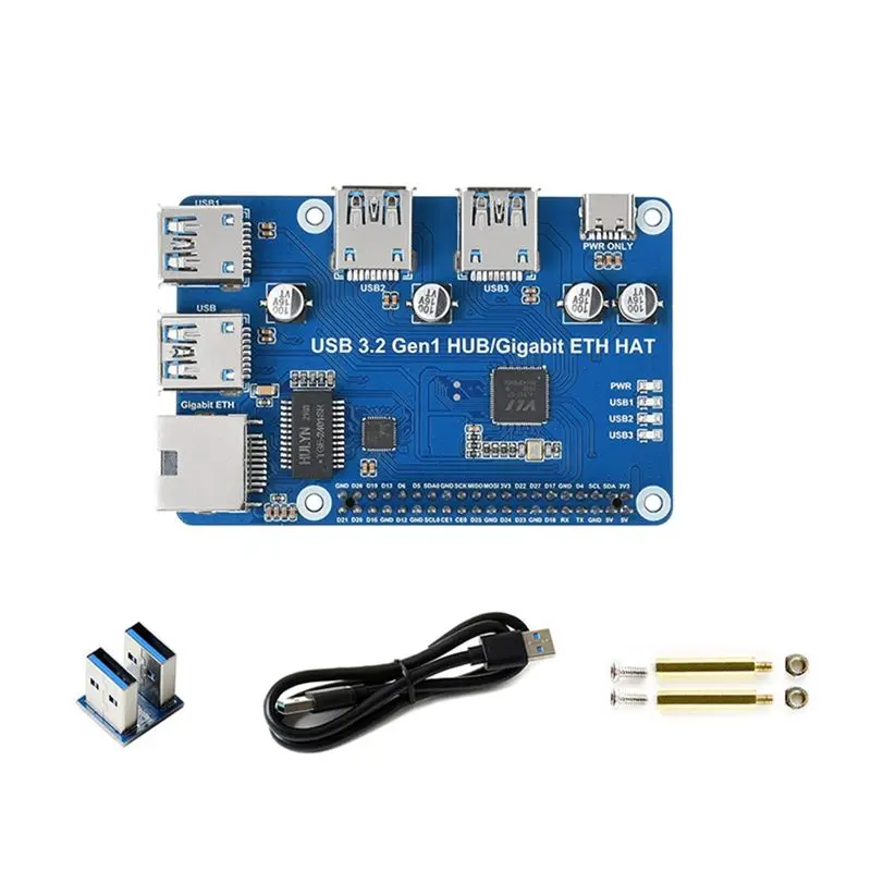 Waveshare Forraspberry Pi USB HUB Expansion Board USB 3.2 Gen1 HUB Gigabit ETH HAT Driver-Free Forraspberry Pi 4
Waveshare Forraspberry Pi USB HUB Expansion Board USB 3.2 Gen1 HUB Gigabit ETH HAT Driver-Free Forraspberry Pi 4
