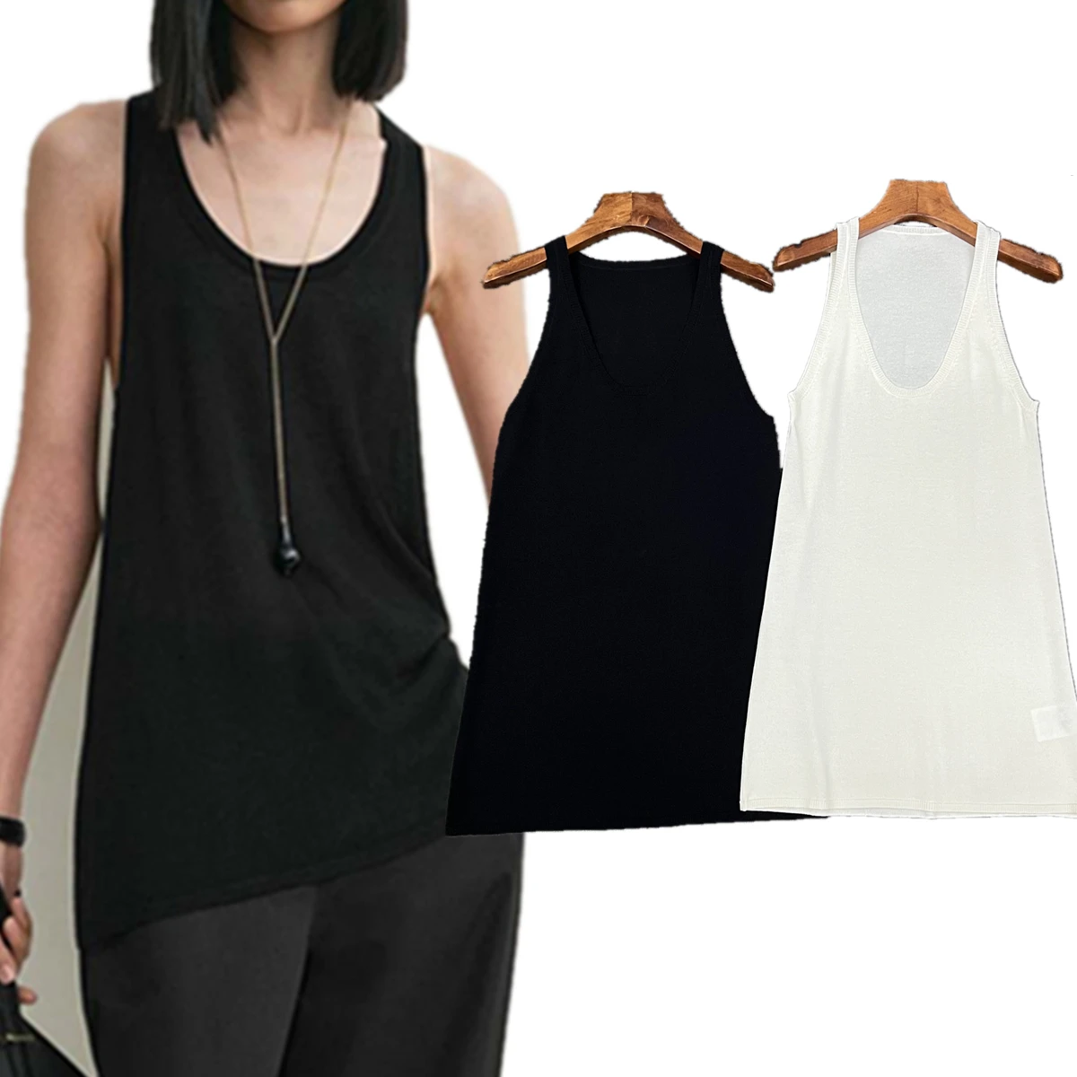 Dave&di French Fashion Ladies Lazy Lyocell Vest T-shirt Summer Sleeveless T-shirt Women Minimalist Knitted Tank Top
Dave&di French Fashion Ladies Lazy Lyocell Vest T-shirt Summer Sleeveless T-shirt Women Minimalist Knitted Tank Top