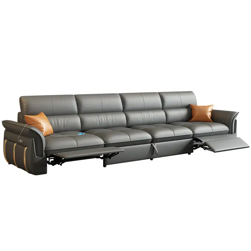 #Modern Three Seat Leather Sectional Sleeper Sofa Bed Chaise Lounge L-Shaped Design Wood Frame Footrest Gliding Movement Remote
#Modern Three Seat Leather Sectional Sleeper Sofa Bed Chaise Lounge L-Shaped Design Wood Frame Footrest Gliding Movement Remote