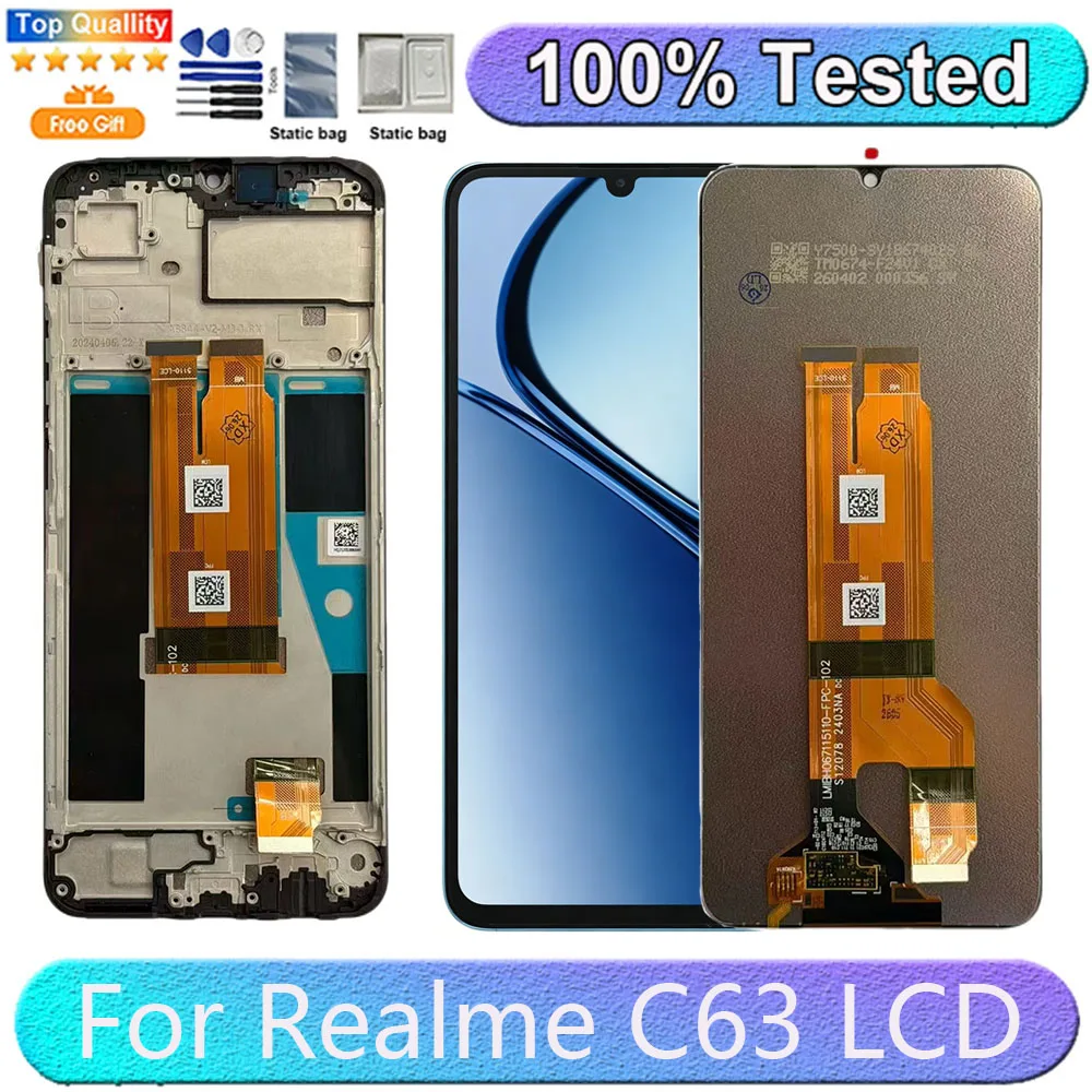 6.75'' LCD Display Screen Touch Panel Digitizer Replacement Parts For Realme C63 with Frame
6.75'' LCD Display Screen Touch Panel Digitizer Replacement Parts For Realme C63 with Frame