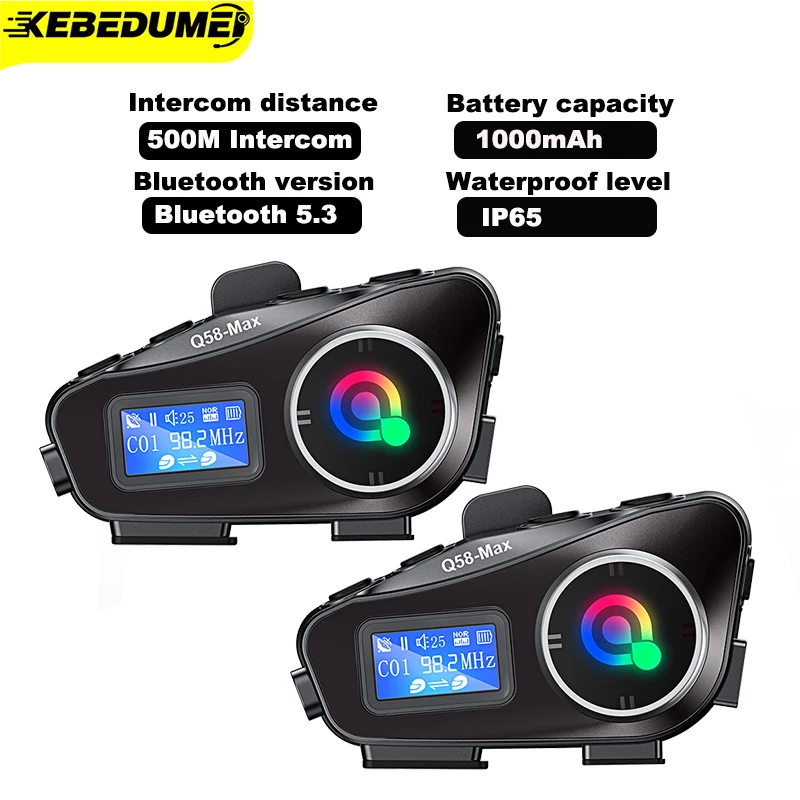 BT5.3 Motorcycle Intercom Helmet Headset 500M intercomunicador Moto FM Radio Music Share LCD Display For 2 Riders Headphone
BT5.3 Motorcycle Intercom Helmet Headset 500M intercomunicador Moto FM Radio Music Share LCD Display For 2 Riders Headphone