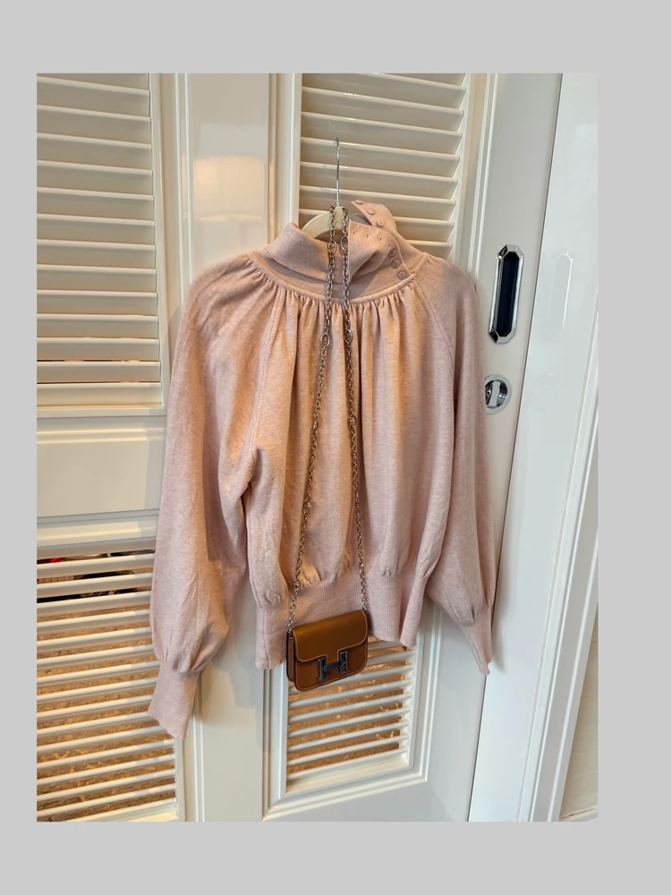 Soft Honey Peach Wool High Collar Button Long Sve Knitted Sweater Base irt Women's Faion Winter Season Regular Length
Soft Honey Peach Wool High Collar Button Long Sve Knitted Sweater Base irt Women's Faion Winter Season Regular Length