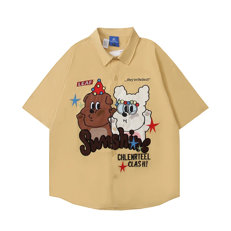 Summer Loose Shirts for Men Korean Popular Clothes Fun Puppy Printed Graphic Shirts Unisex Fashion Casual Short Sleeve Shirts
Summer Loose Shirts for Men Korean Popular Clothes Fun Puppy Printed Graphic Shirts Unisex Fashion Casual Short Sleeve Shirts