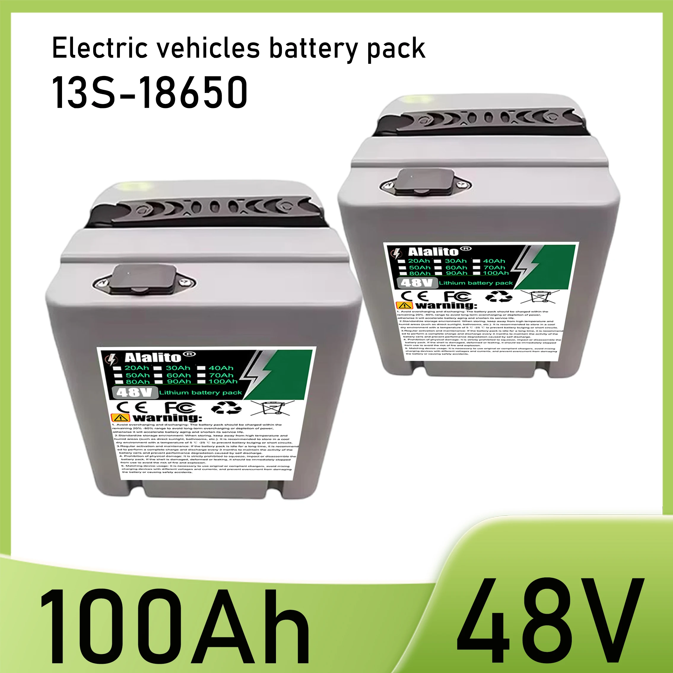 18650 lithium battery, 48V, suitable for 250-2000W 20Ah-100Ah lithium battery pack, aviation express
18650 lithium battery, 48V, suitable for 250-2000W 20Ah-100Ah lithium battery pack, aviation express